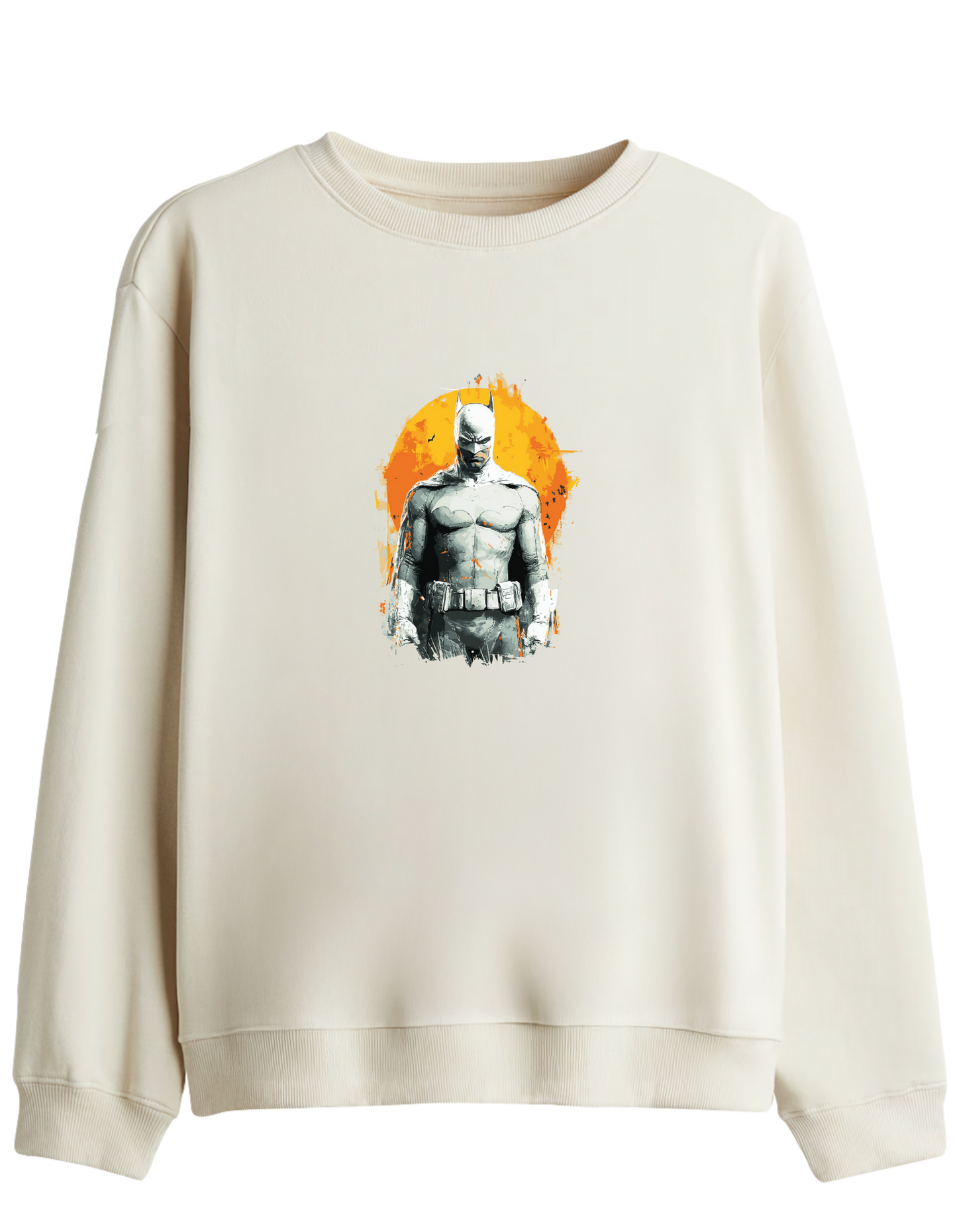 Whiteman Baskılı Bisiklet Yaka Sweatshirt