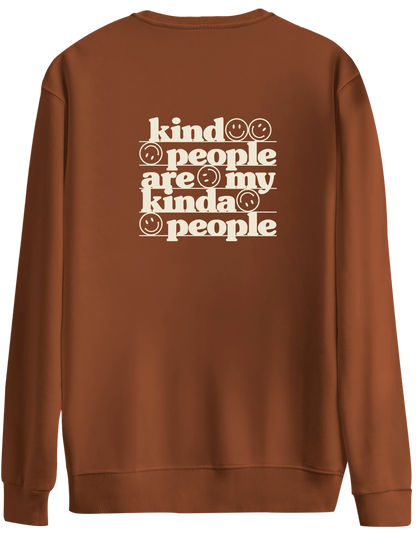 Be Kind Baskılı Bisiklet Yaka Oversize Sweatshirt