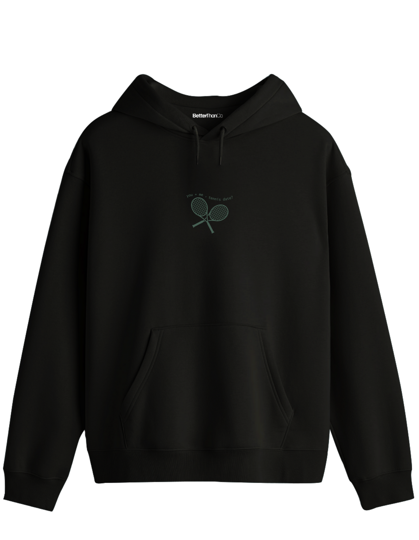 Tennis Date Baskılı Unisex Kapüşonlu Yaka Hoodie