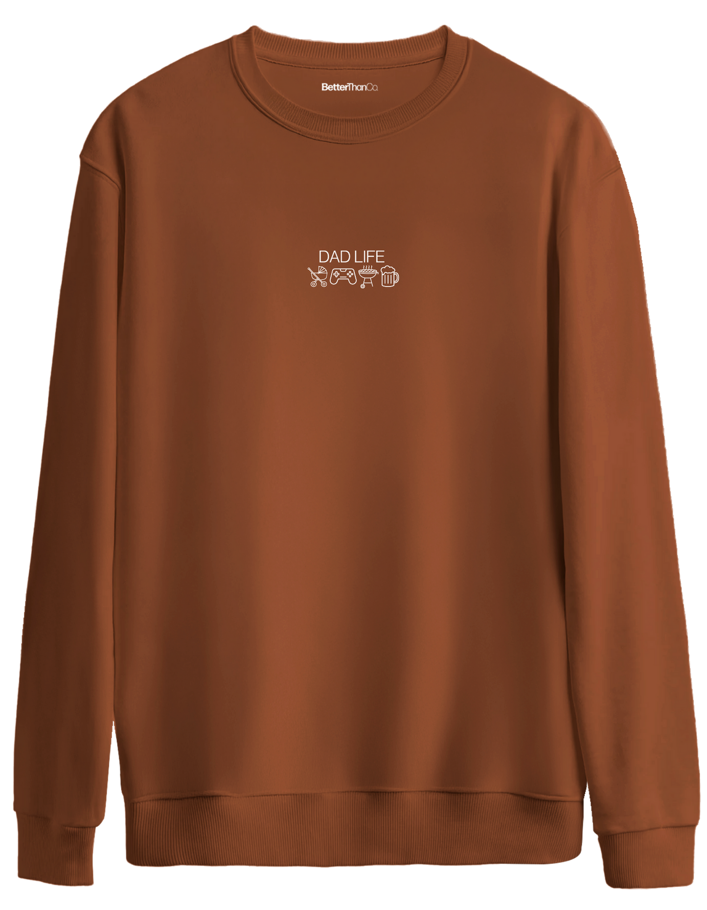 Dad Life Baskılı Bisiklet Yaka Oversize Sweatshirt