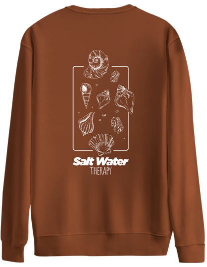 Salt Water Baskılı Bisiklet Yaka Oversize Sweatshirt