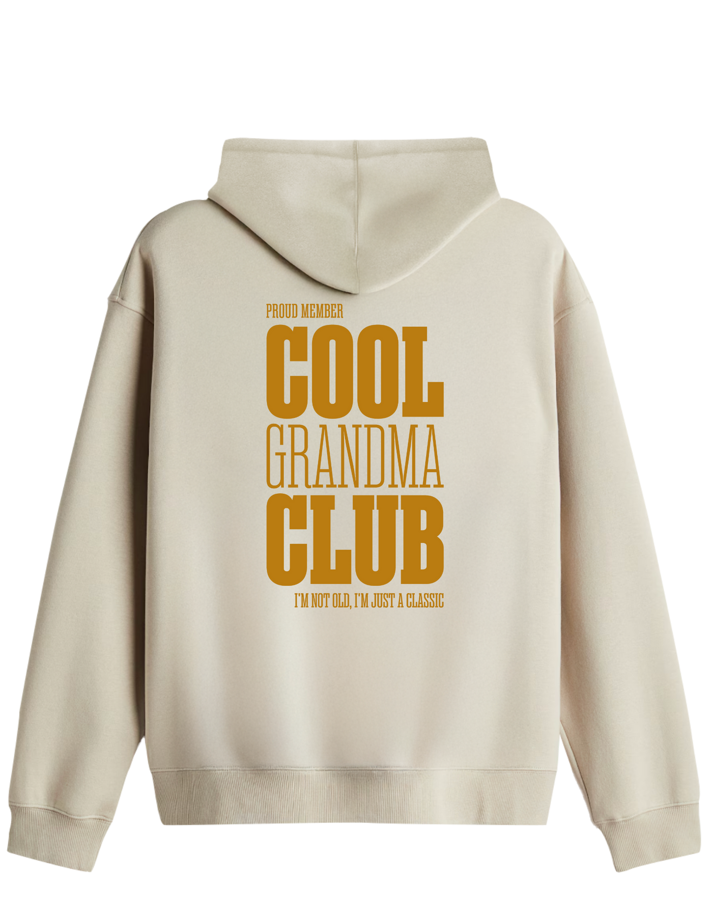 Cool Grandma Club Baskılı Unisex Kapüşonlu Yaka Hoodie