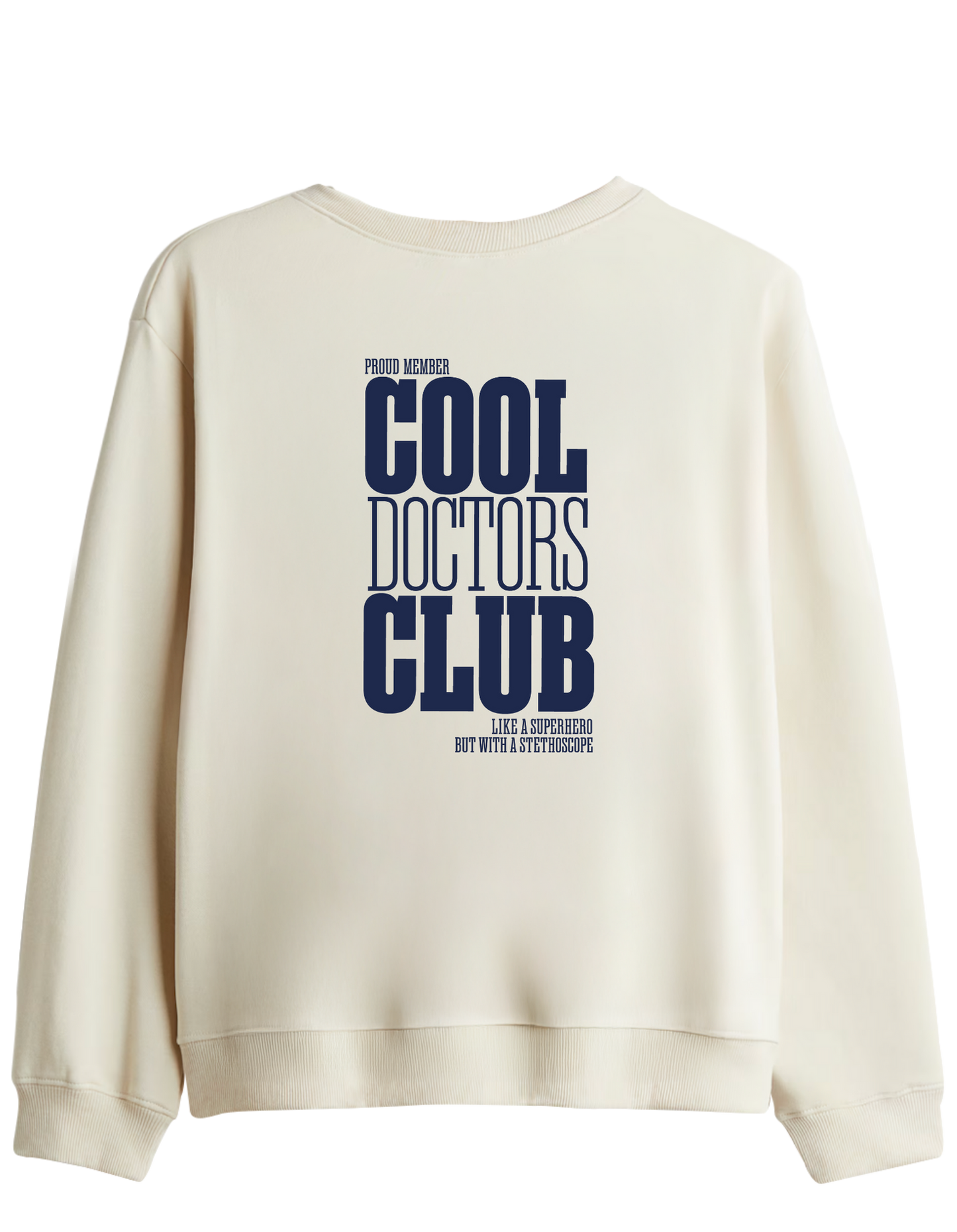 Cool Doctors Club Baskılı Bisiklet Yaka Sweatshirt