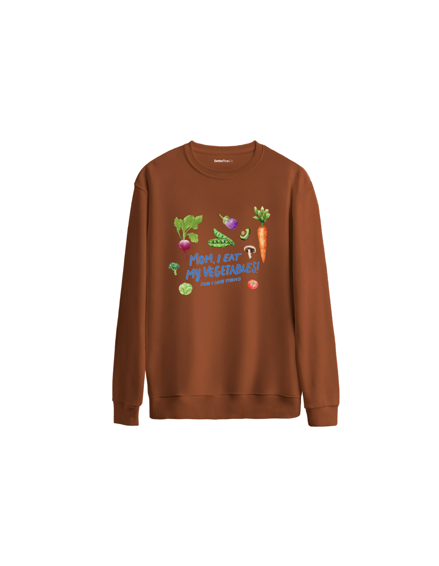 Veggies Baskılı Oversize Bisiklet Yaka Çocuk Sweatshirt
