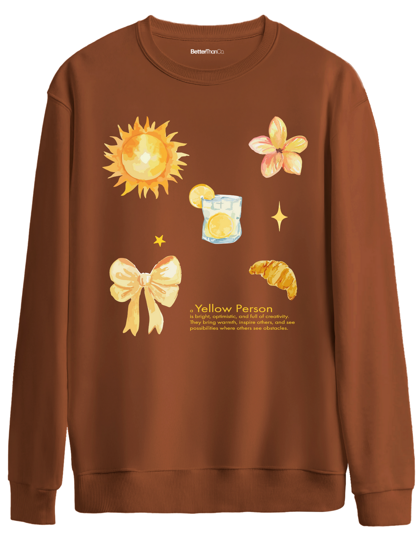 Yellow Person Baskılı Bisiklet Yaka Oversize Sweatshirt