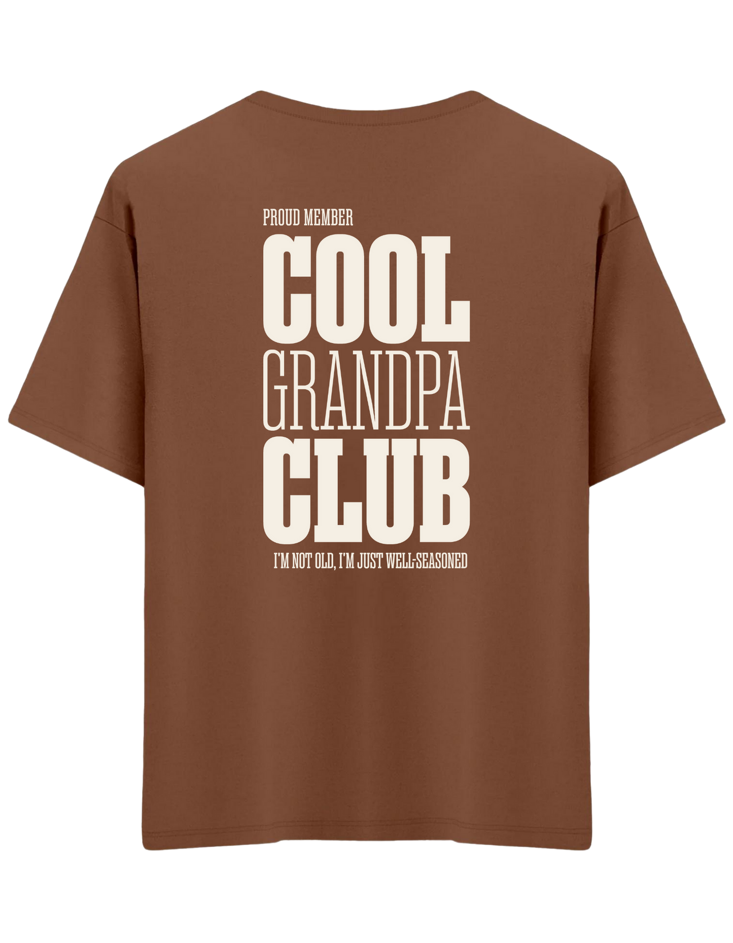 Cool Grandpa Club Baskılı Bisiklet Yaka Oversize T-shirt