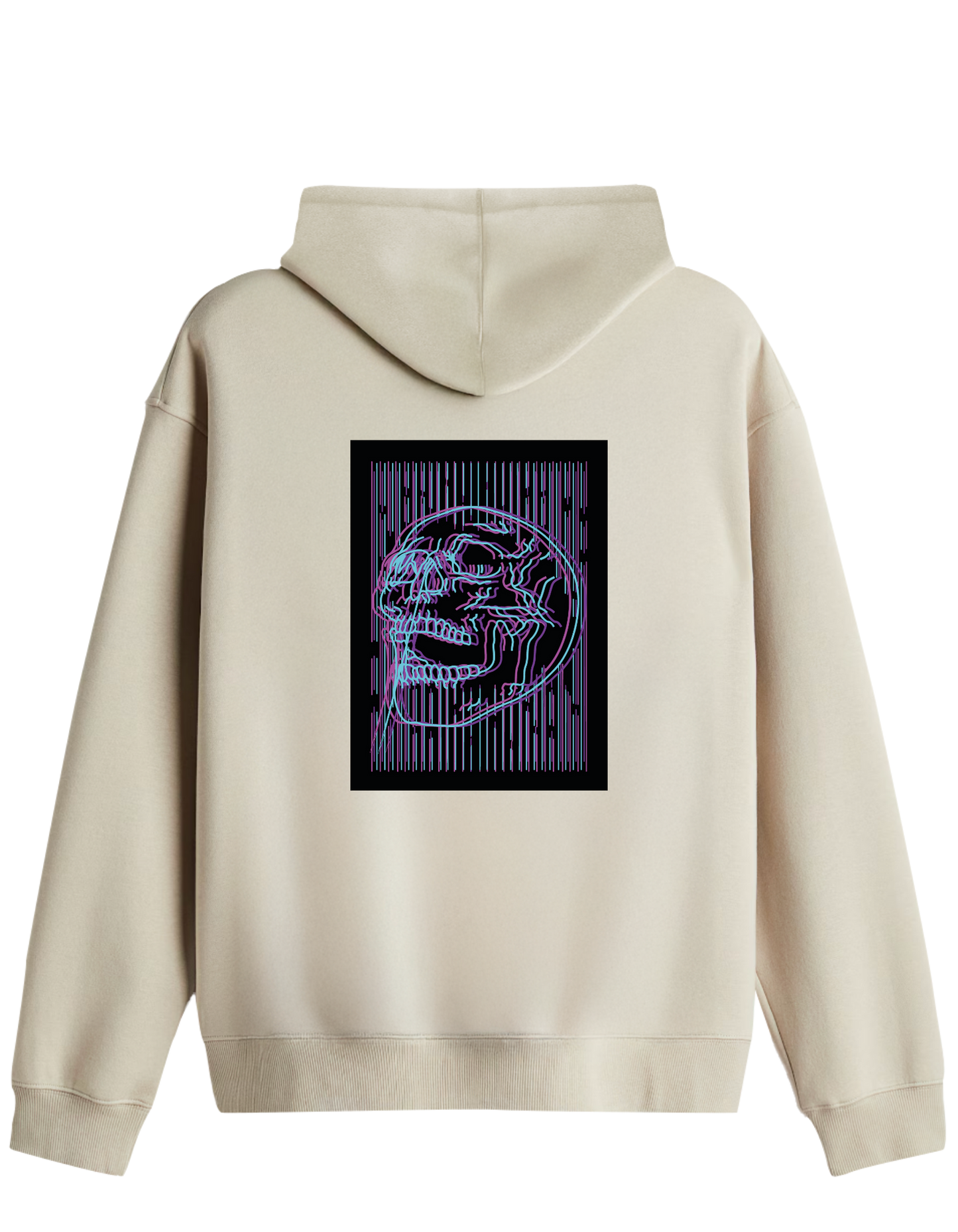 Neon Baskılı Unisex Kapüşonlu Yaka Hoodie