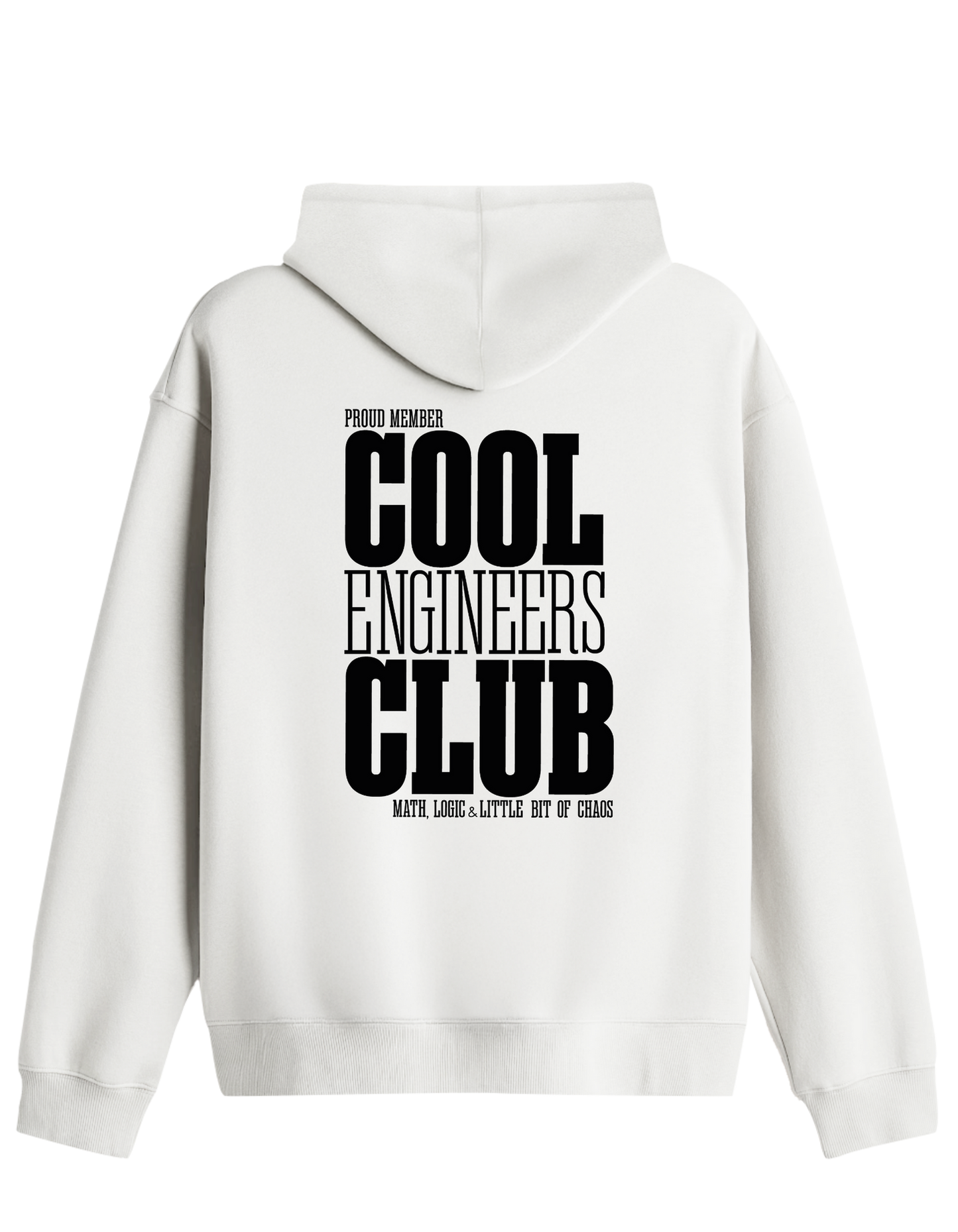 Cool Engineers Club Baskılı Unisex Kapüşonlu Yaka Hoodie