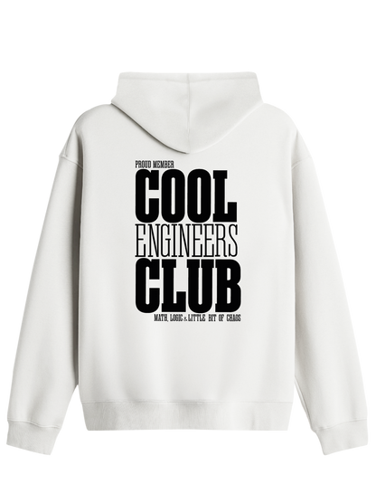 Cool Engineers Club Baskılı Unisex Kapüşonlu Yaka Hoodie
