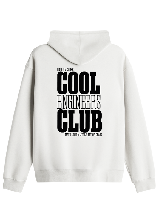 Cool Engineers Club Baskılı Unisex Kapüşonlu Yaka Hoodie
