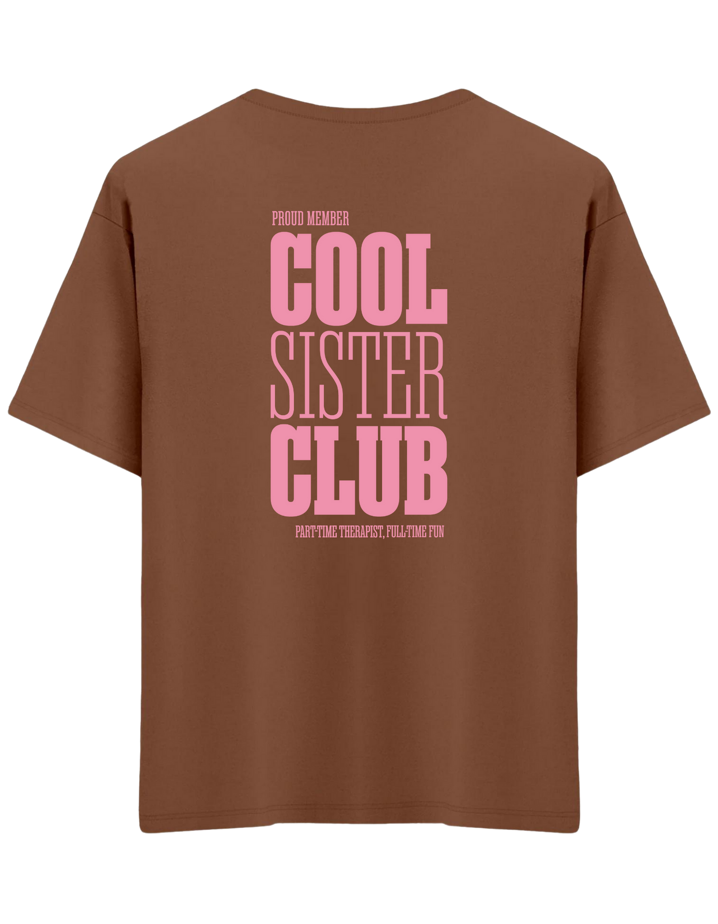 Cool Sister Club Baskılı Bisiklet Yaka Oversize T-shirt