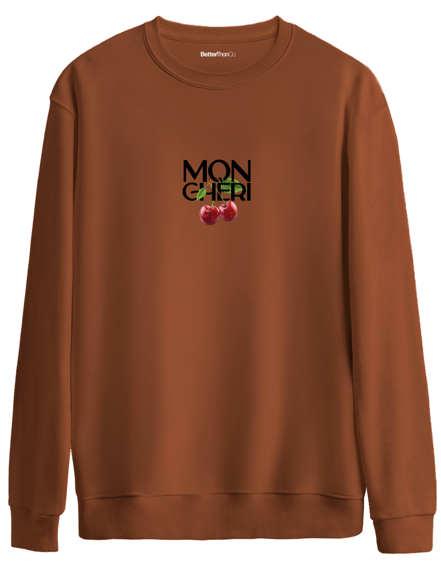 Monchéri Baskılı Bisiklet Yaka Oversize Sweatshirt