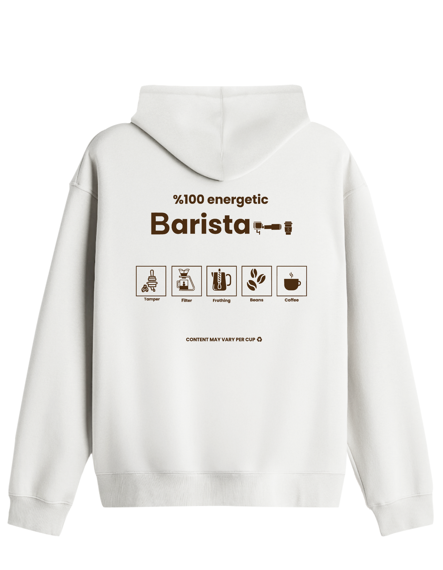 Barista Baskılı Unisex Kapüşonlu Yaka Hoodie