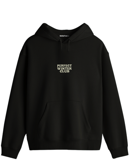 Winter Club Baskılı Unisex Kapüşonlu Yaka Hoodie