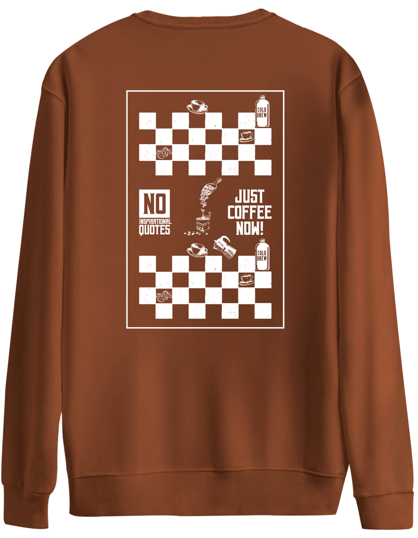 Just Coffee Baskılı Bisiklet Yaka Oversize Sweatshirt
