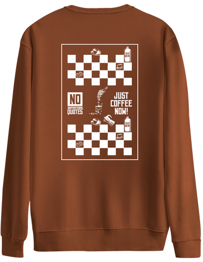 Just Coffee Baskılı Bisiklet Yaka Oversize Sweatshirt