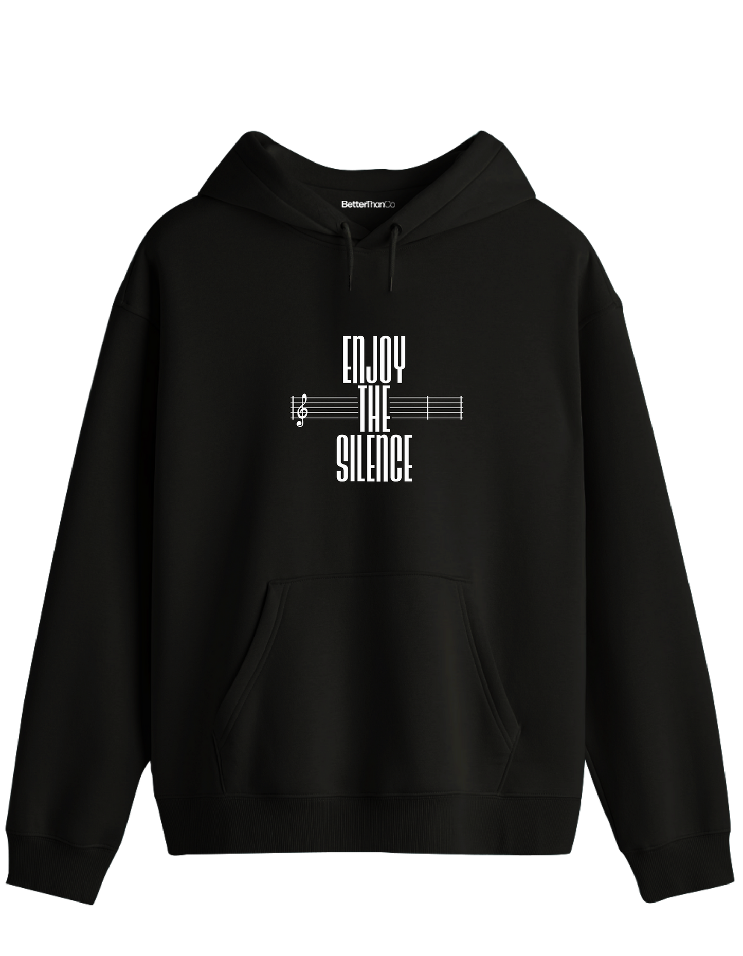 Enjoy The Silence Baskılı Unisex Kapüşonlu Yaka Hoodie