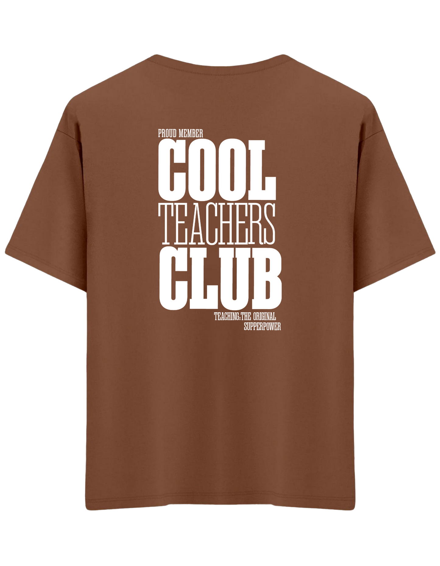 Cool Teachers Club Baskılı Bisiklet Yaka Oversize T-shirt