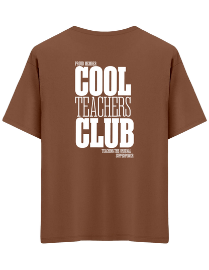 Cool Teachers Club Baskılı Bisiklet Yaka Oversize T-shirt
