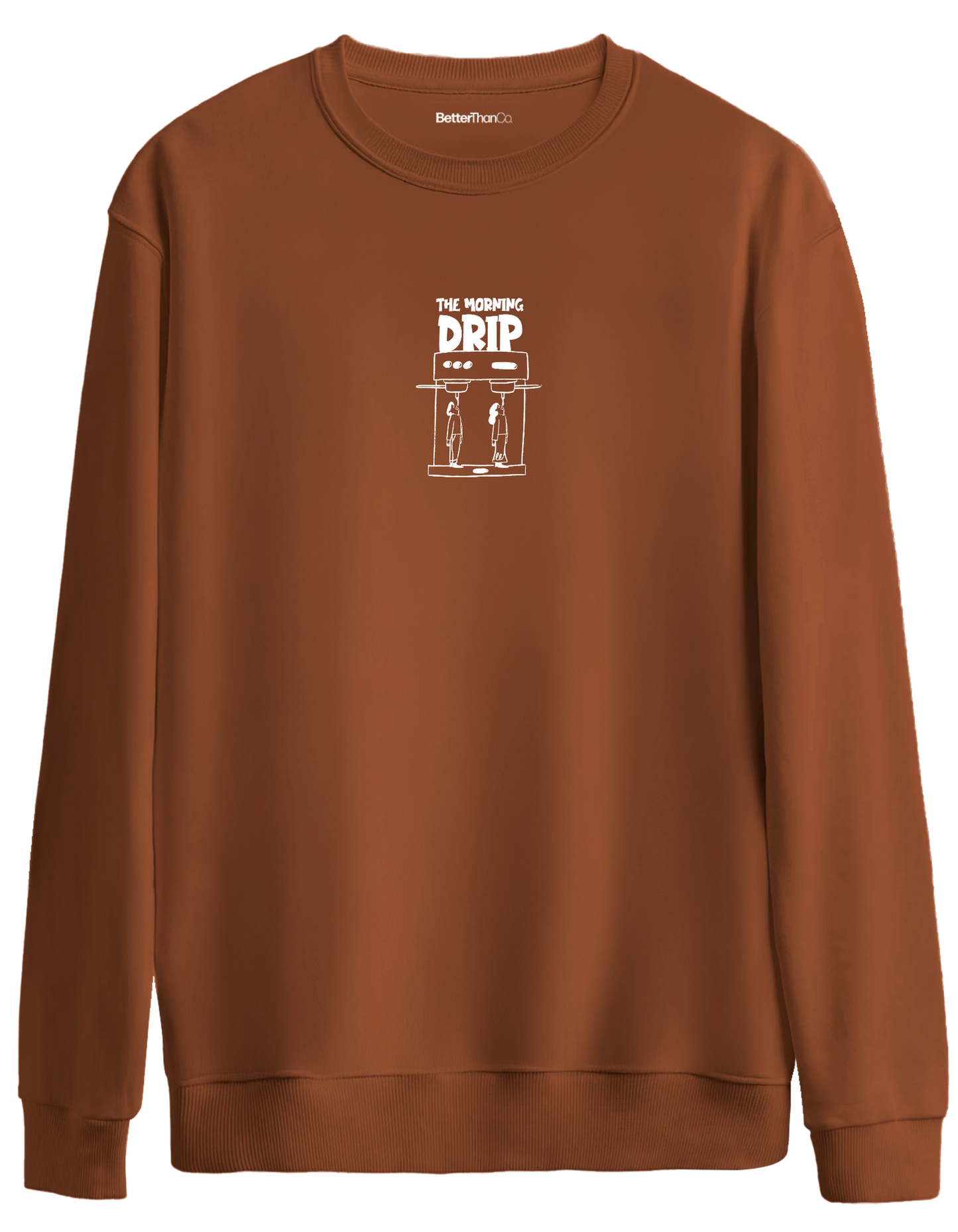 Morning Drip Baskılı Bisiklet Yaka Oversize Sweatshirt