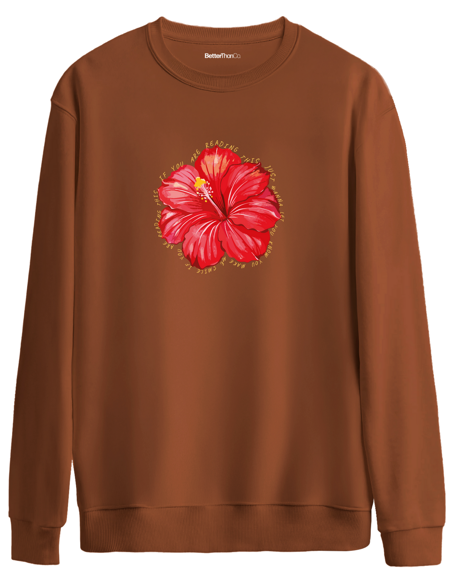 Garden Whisper Baskılı Bisiklet Yaka Oversize Sweatshirt