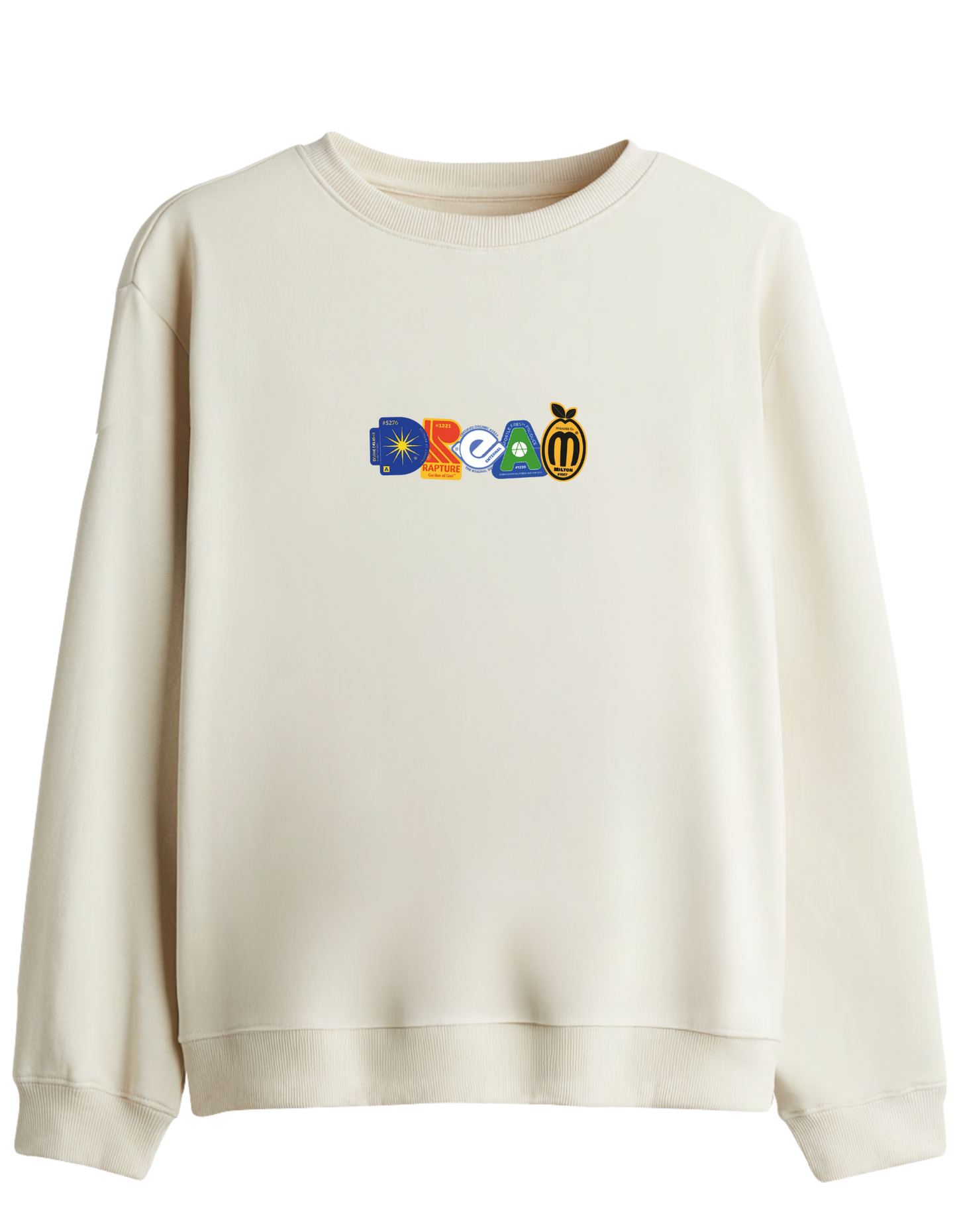 Dream Baskılı Bisiklet Yaka Sweatshirt