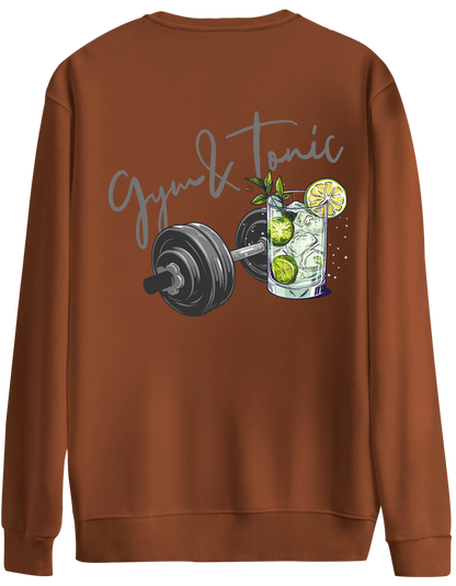 Gym Tonic Baskılı Bisiklet Yaka Oversize Sweatshirt