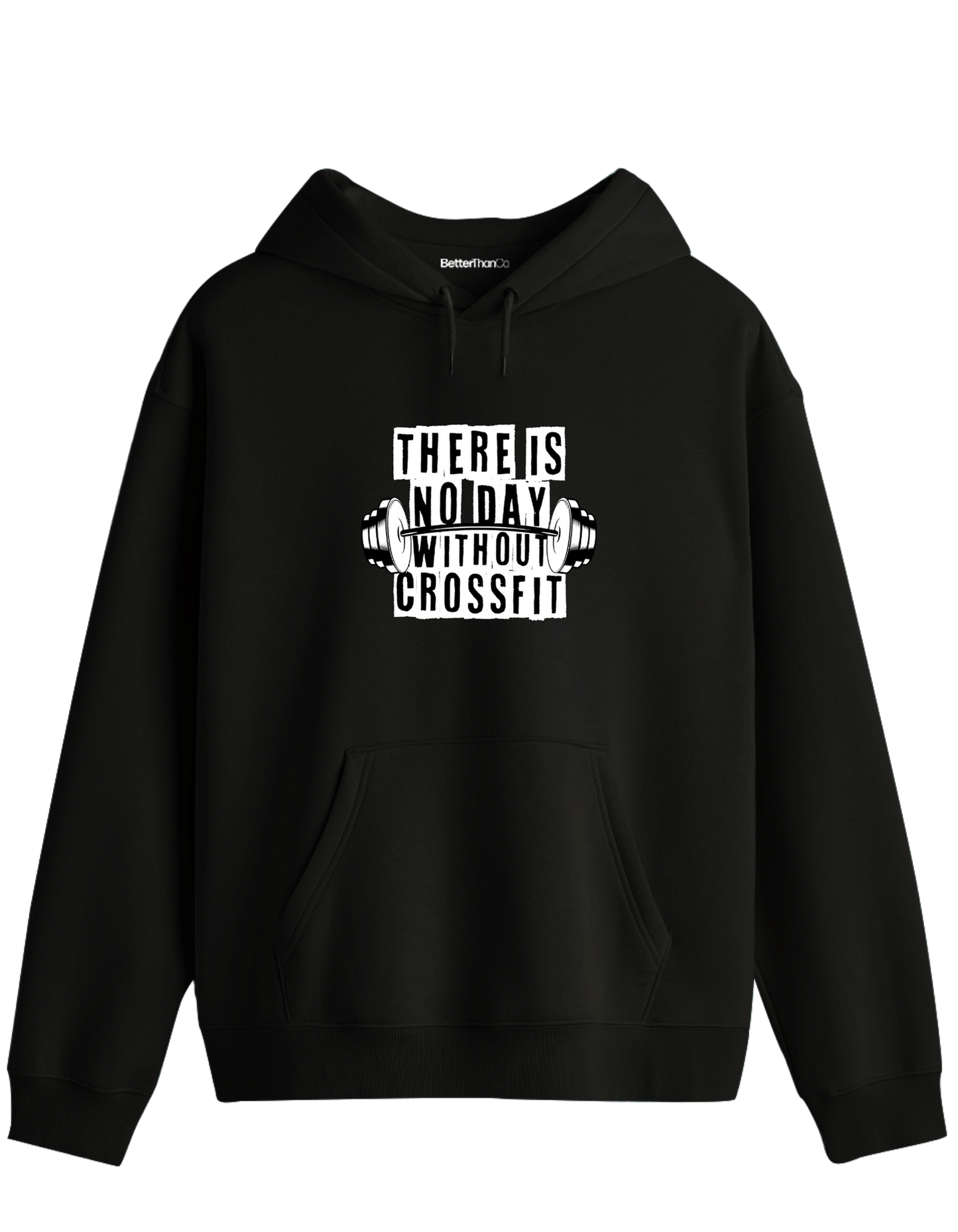 Crossfit Baskılı Unisex Kapüşonlu Yaka Hoodie