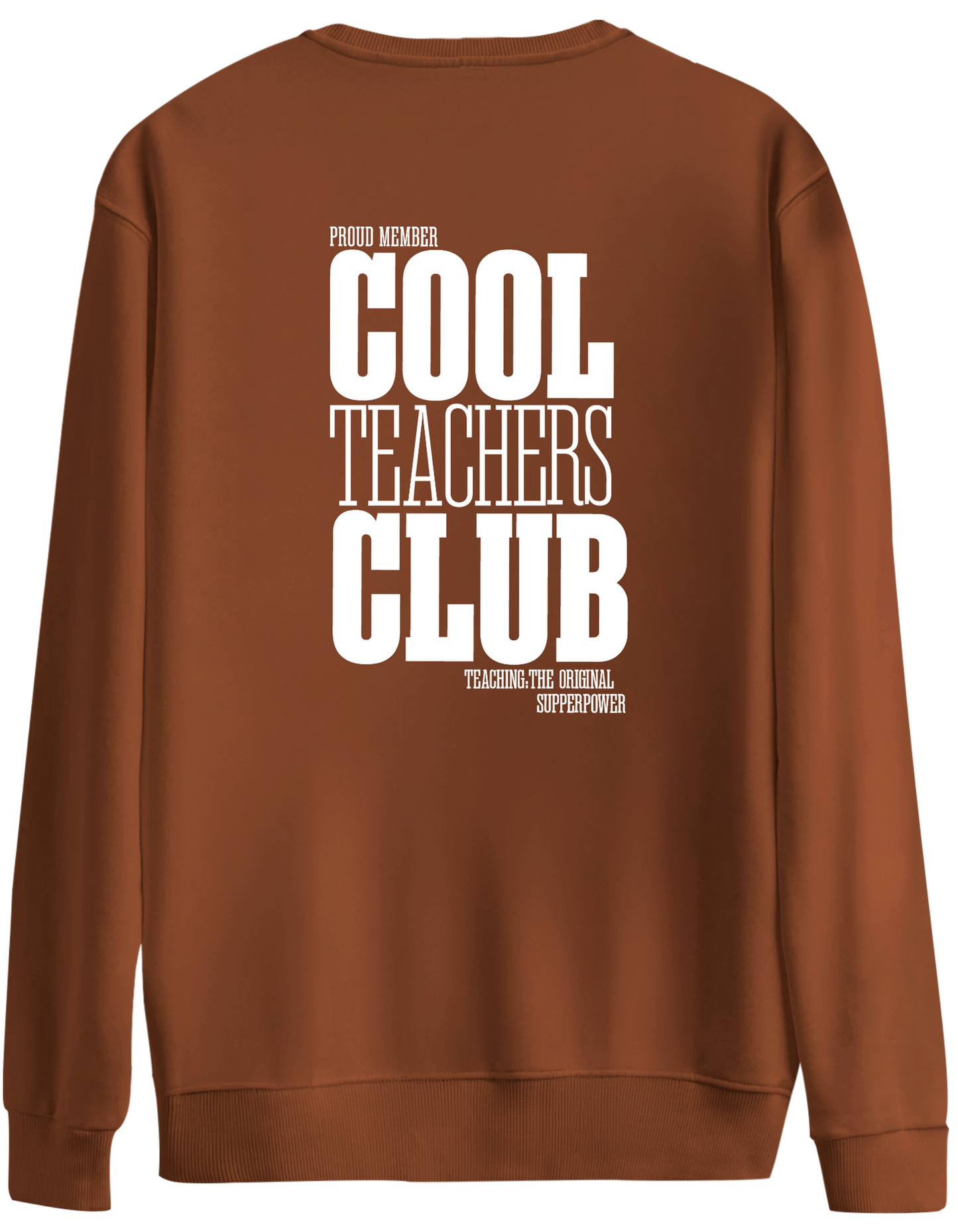 Cool Teachers Club Baskılı Bisiklet Yaka Oversize Sweatshirt