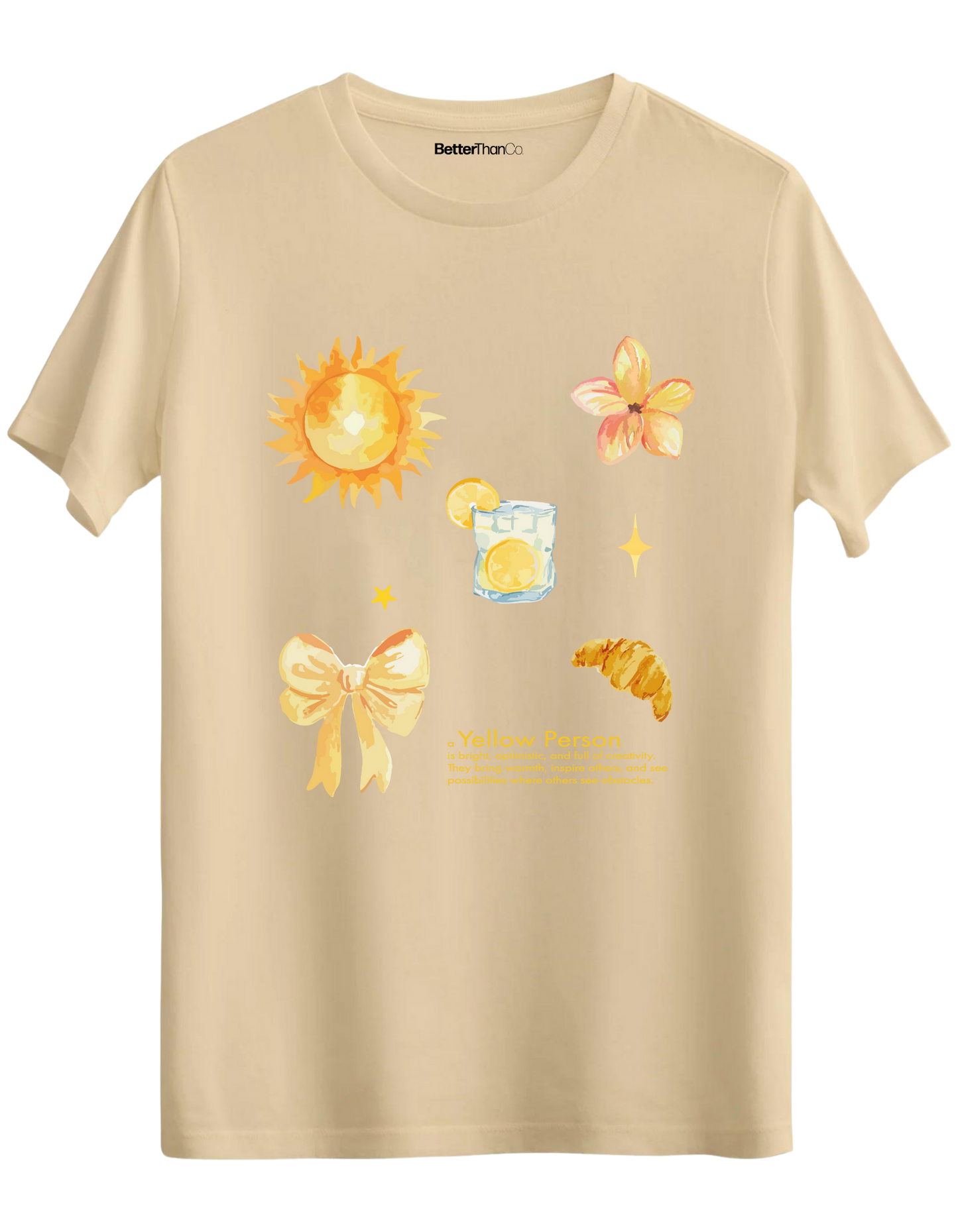 Yellow Person Baskılı Bisiklet Yaka Regular T-shirt