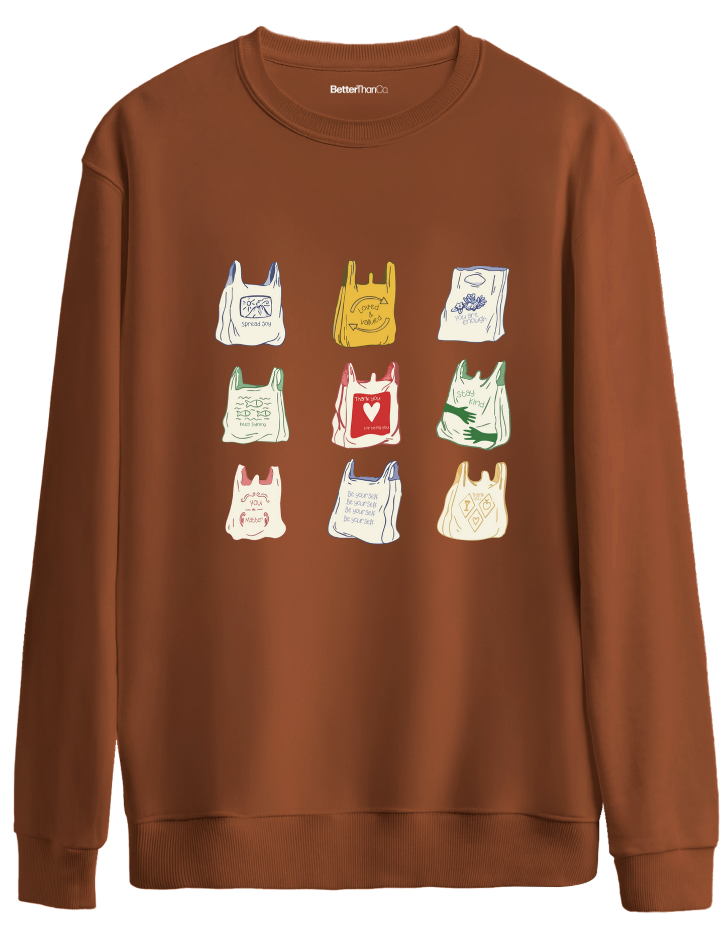 Bags Baskılı Bisiklet Yaka Oversize Sweatshirt