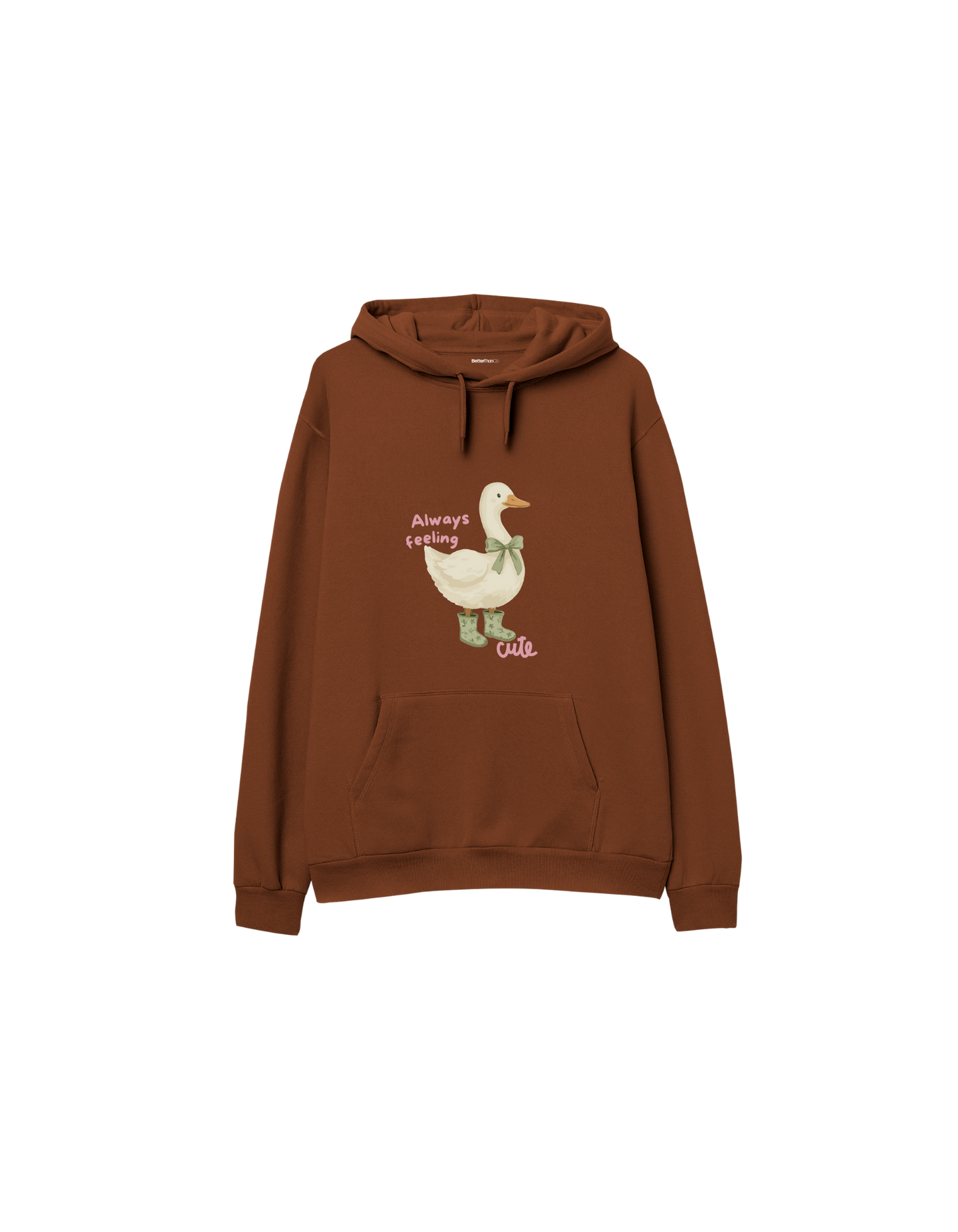 Feeling Cute Baskılı Oversize Kapüşonlu Çocuk Hoodie