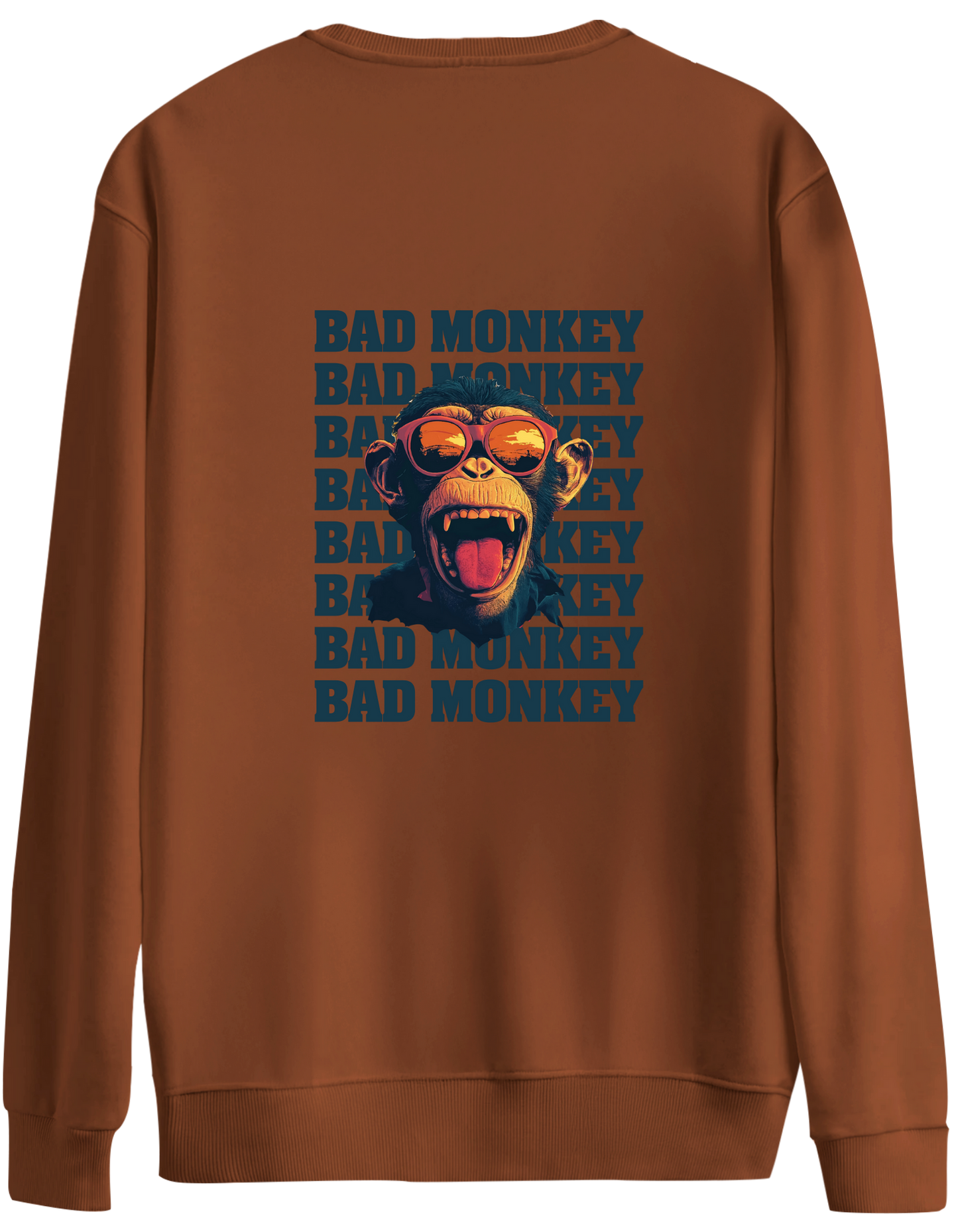 Bad Monkey Baskılı Bisiklet Yaka Oversize Sweatshirt
