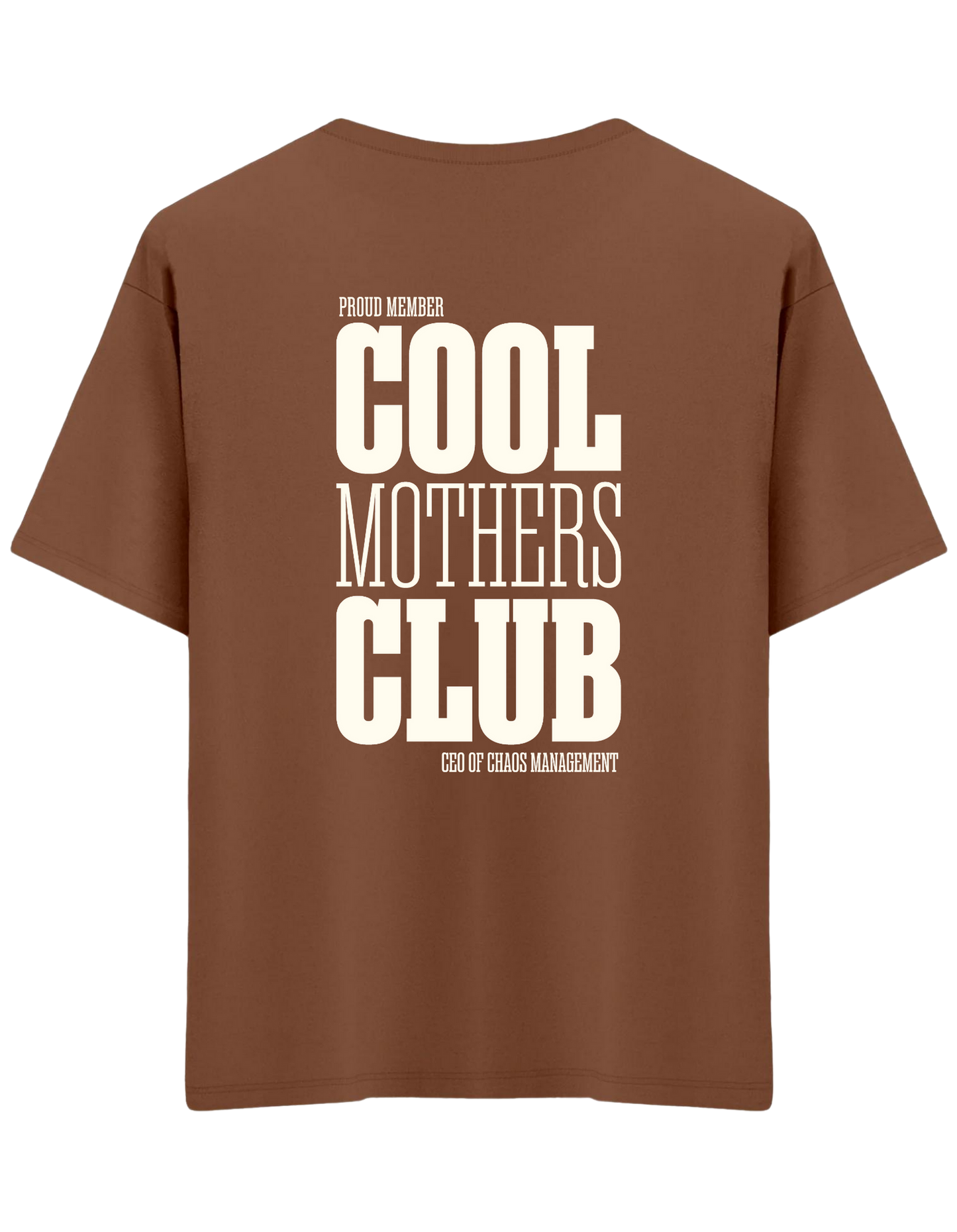 Cool Mothers Club Baskılı Bisiklet Yaka Oversize T-shirt