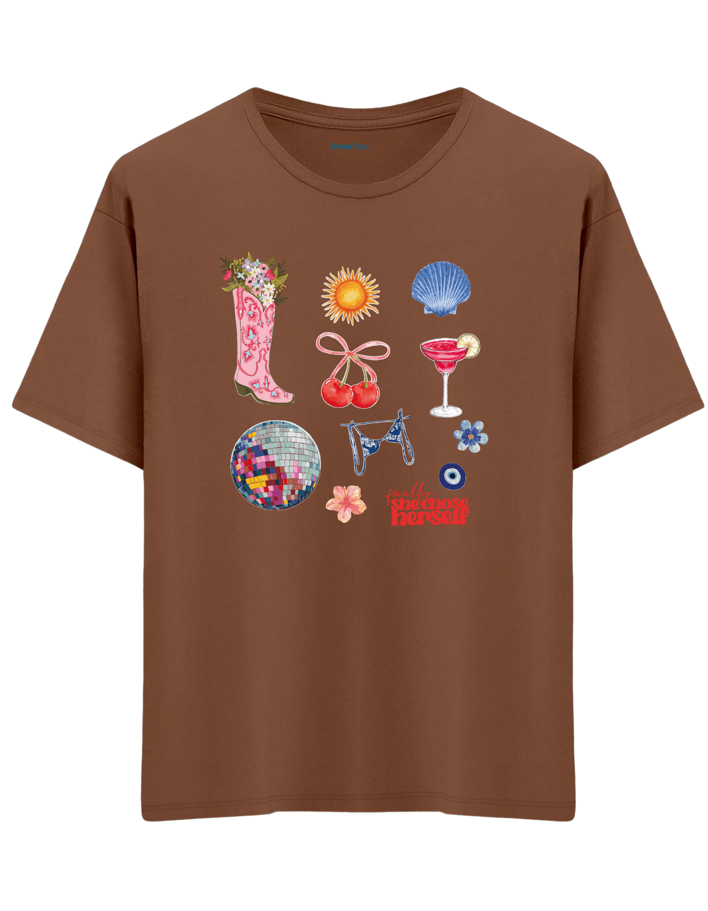 Self Love Baskılı Bisiklet Yaka Oversize T-shirt
