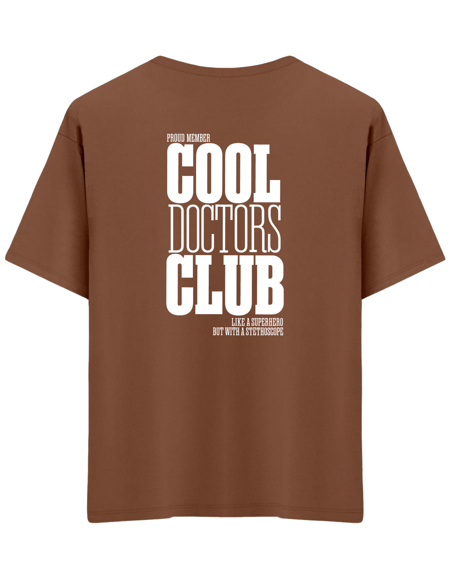 Cool Doctors Club Baskılı Bisiklet Yaka Oversize T-shirt