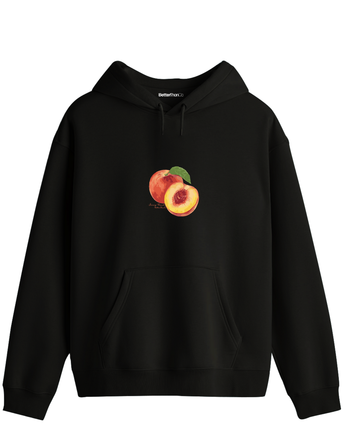 Peach Baskılı Unisex Kapüşonlu Yaka Hoodie