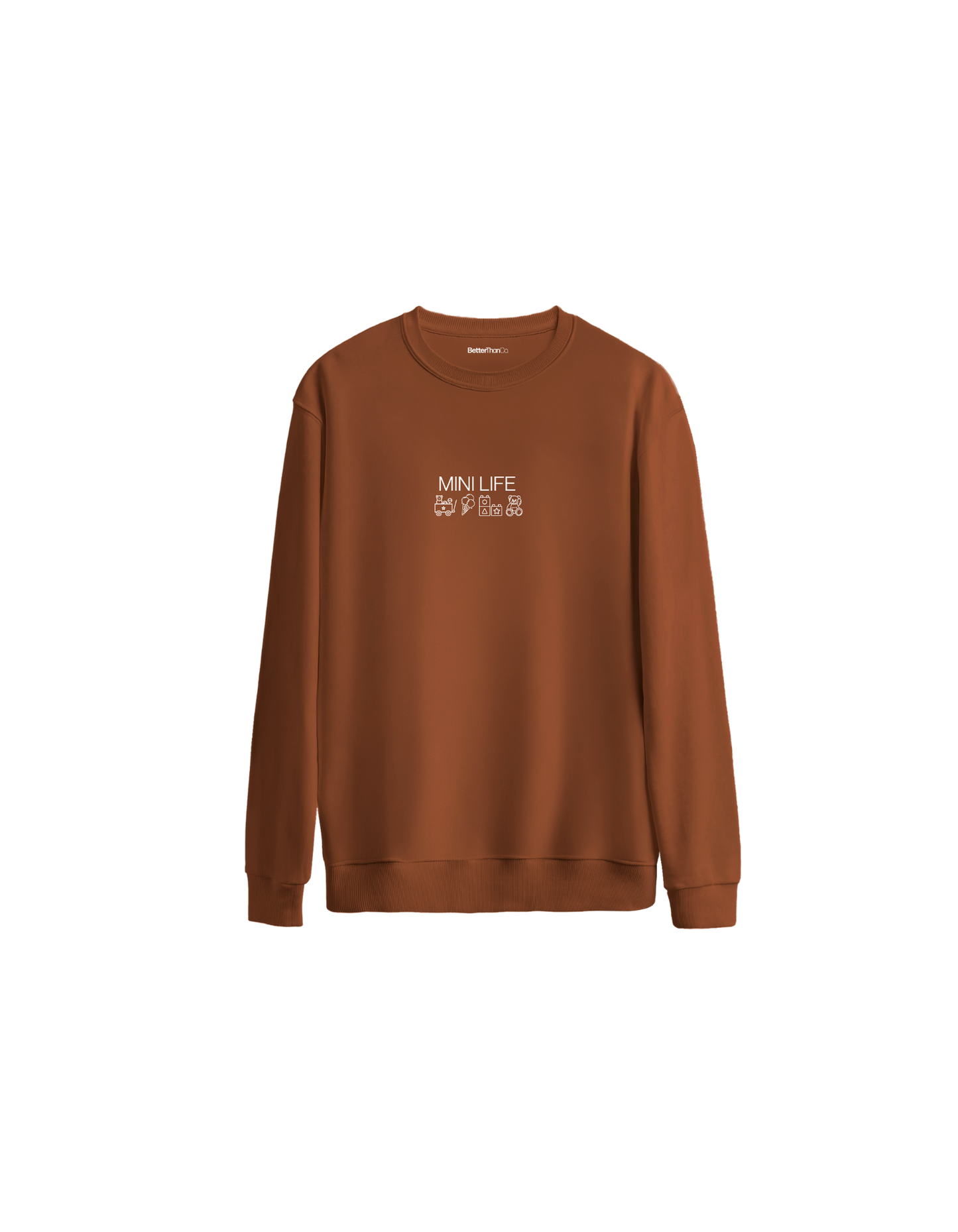 Mini Life Baskılı Oversize Bisiklet Yaka Çocuk Sweatshirt