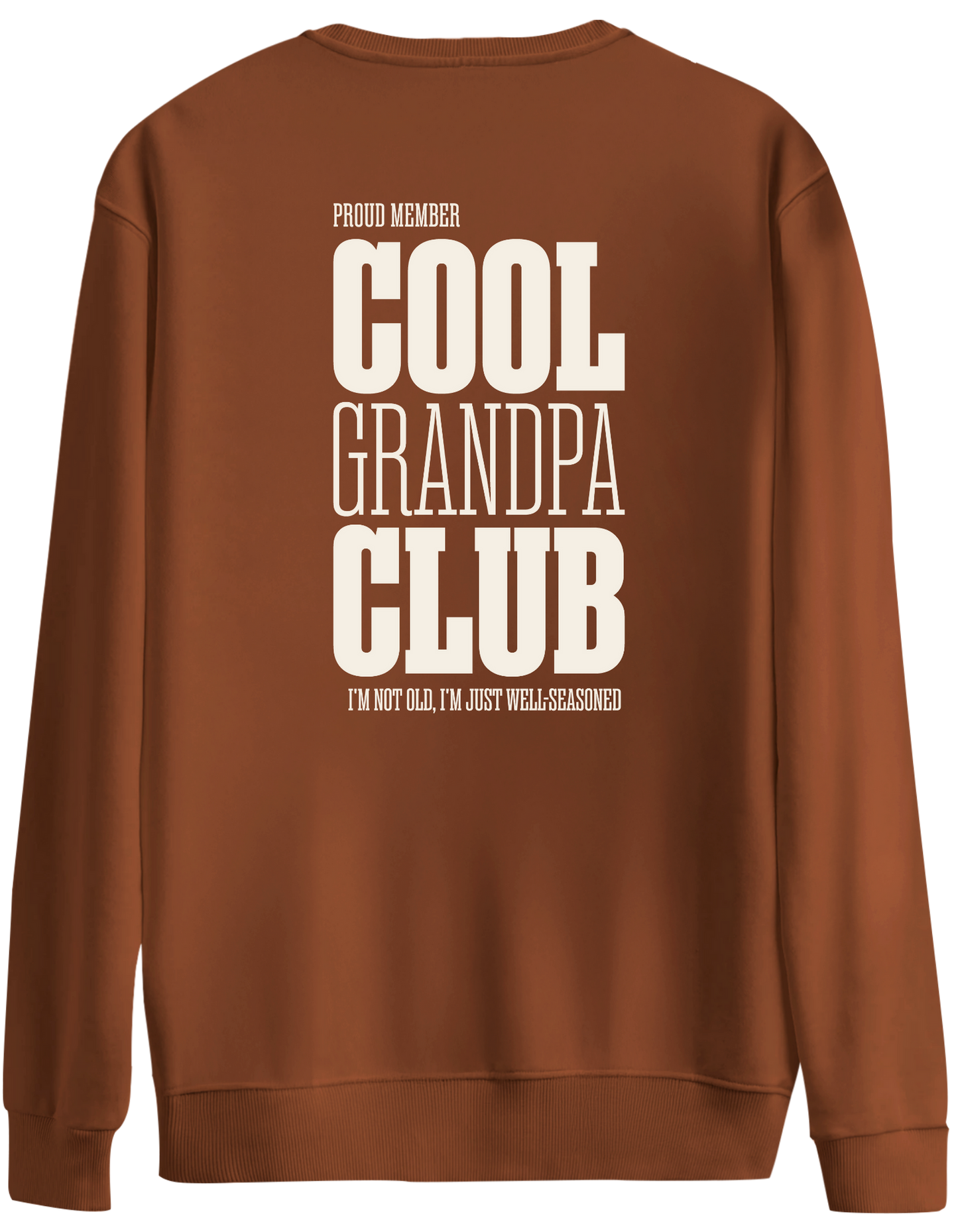 Cool Grandpa Club Baskılı Bisiklet Yaka Oversize Sweatshirt