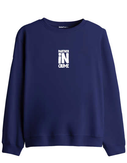 Partner in Crime Baskılı Bisiklet Yaka Sweatshirt
