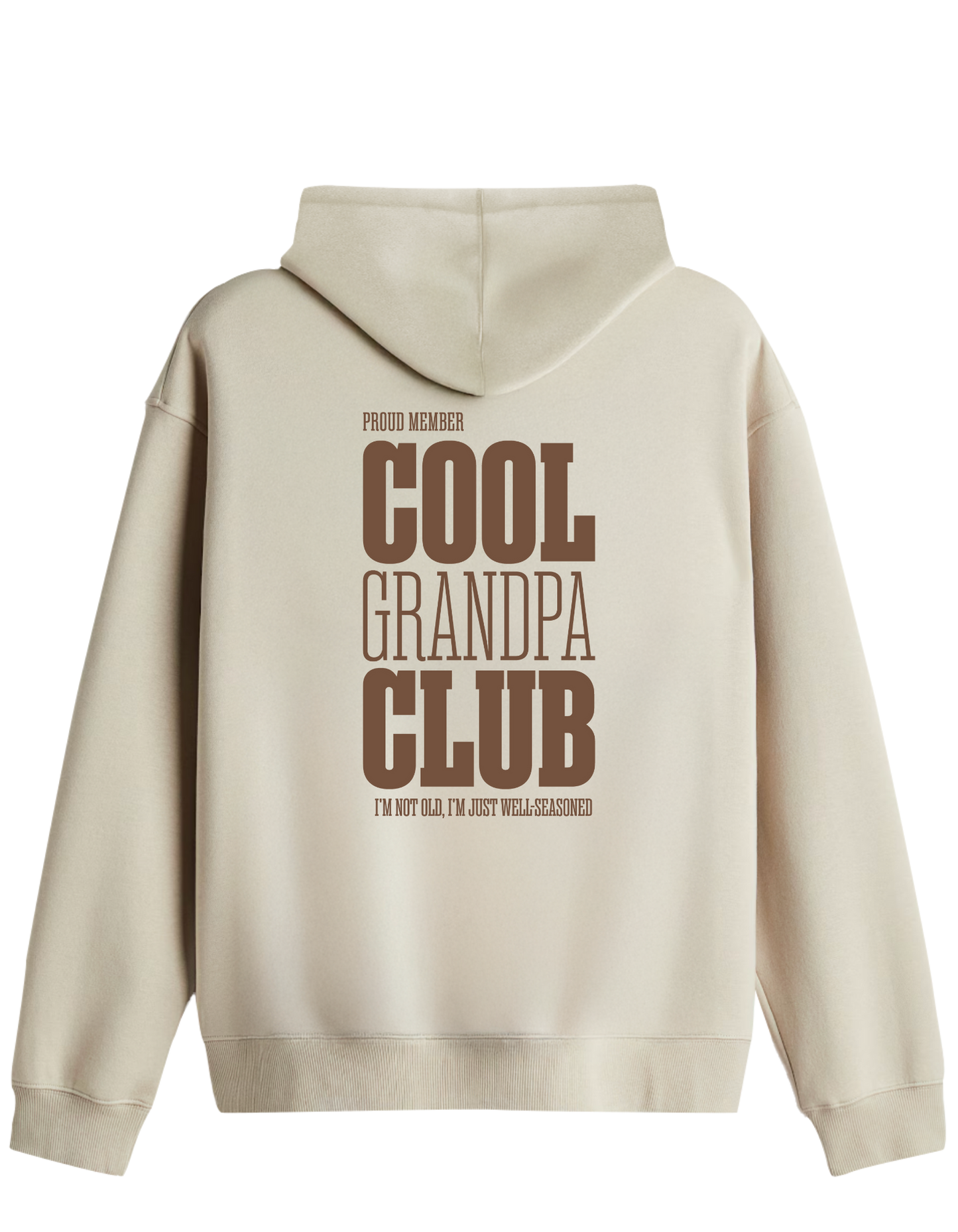 Cool Grandpa Club Baskılı Unisex Kapüşonlu Yaka Hoodie