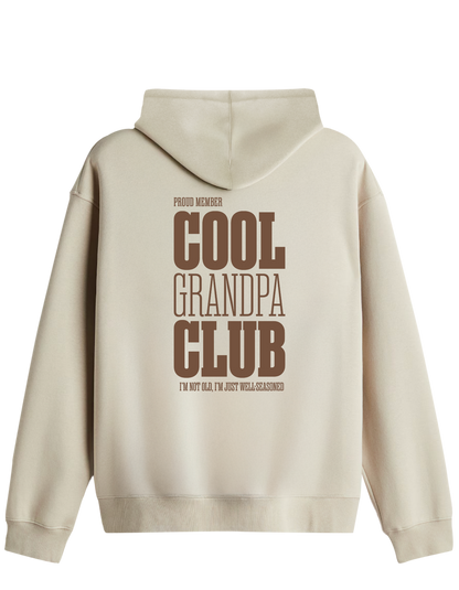Cool Grandpa Club Baskılı Unisex Kapüşonlu Yaka Hoodie