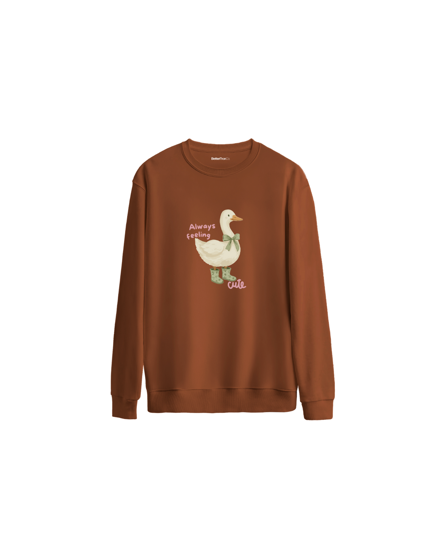 Feeling Cute Baskılı Oversize Bisiklet Yaka Çocuk Sweatshirt