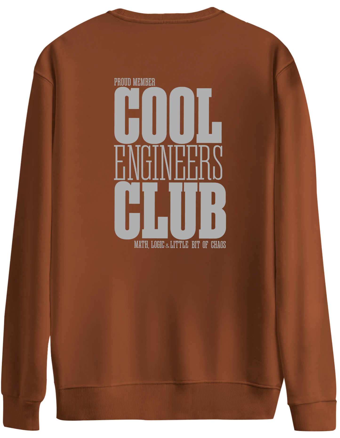 Cool Engineers Club Baskılı Bisiklet Yaka Oversize Sweatshirt