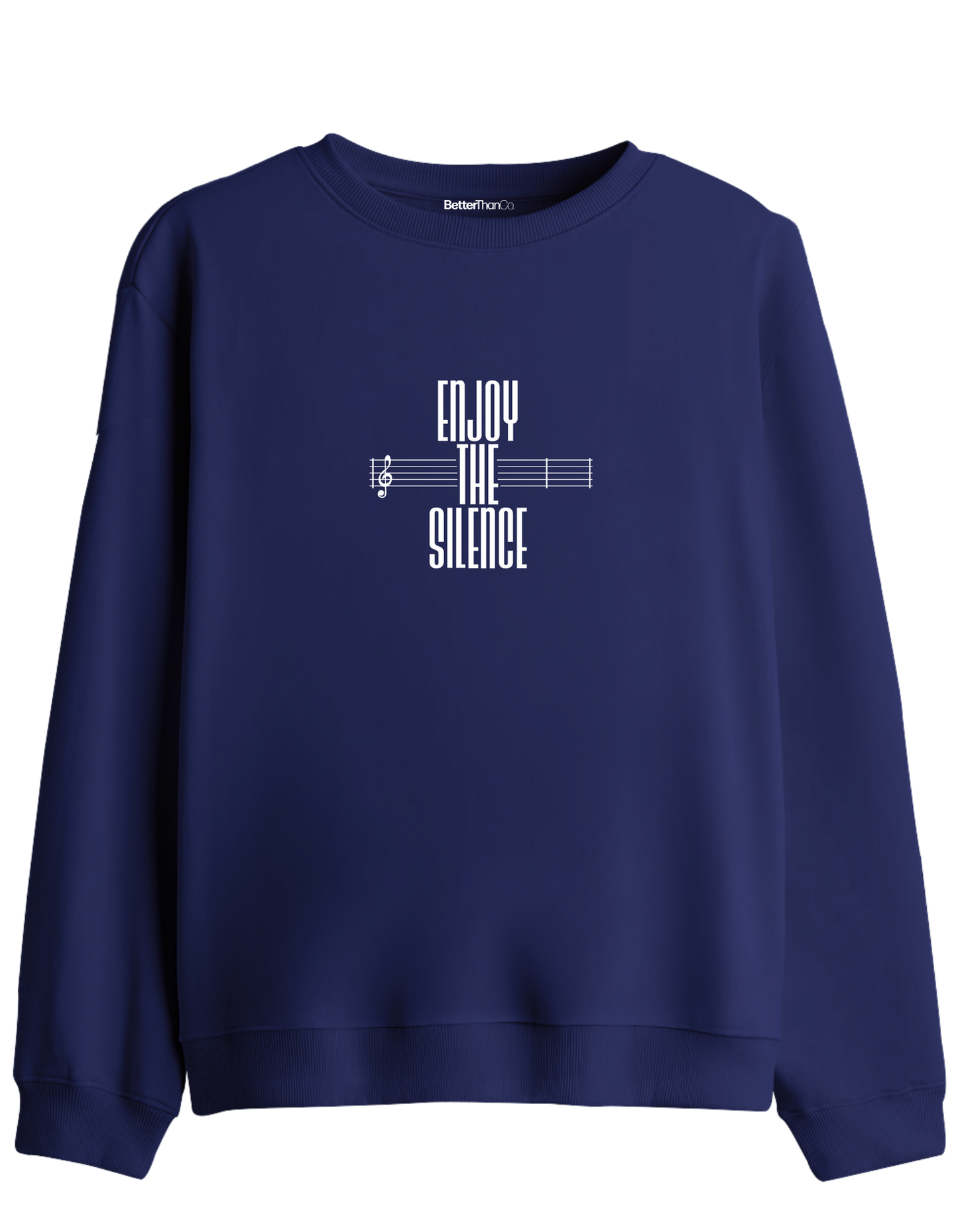 Enjoy The Silence Baskılı Bisiklet Yaka Sweatshirt
