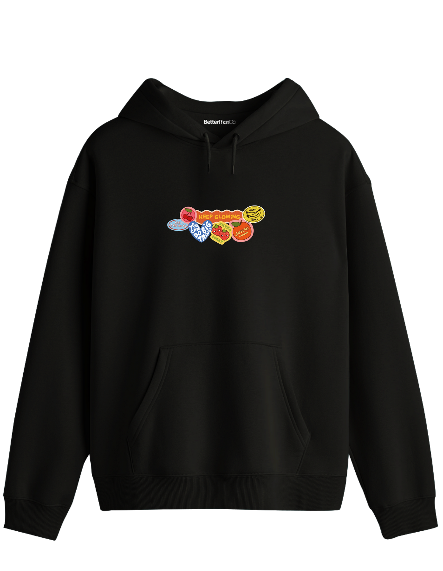 Fruits Baskılı Unisex Kapüşonlu Yaka Hoodie
