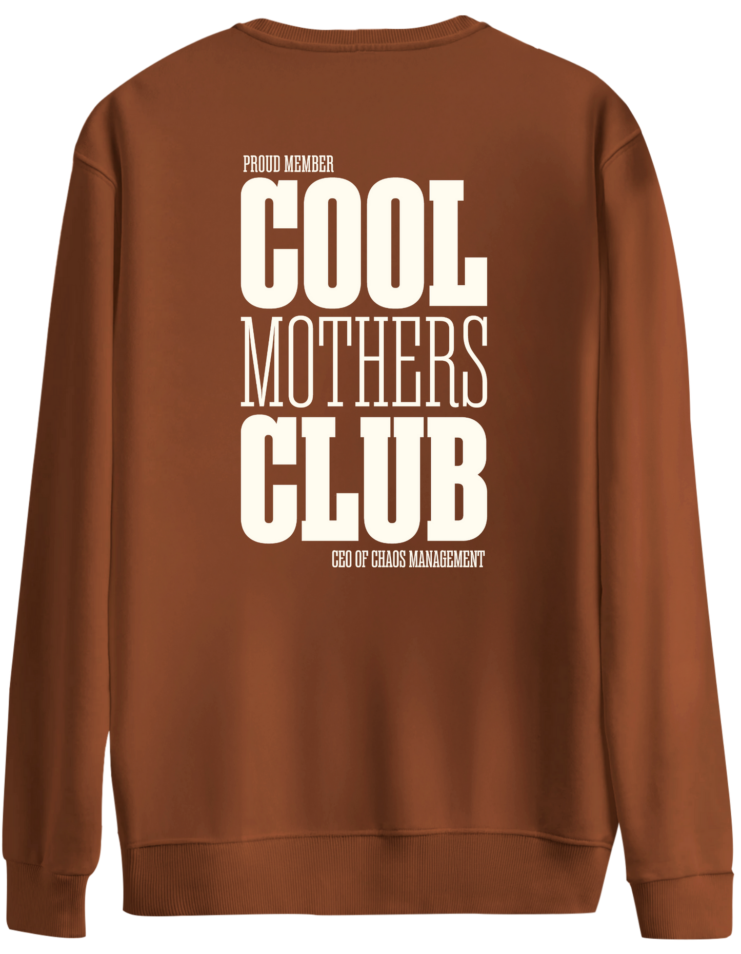 Cool Mothers Club Baskılı Bisiklet Yaka Oversize Sweatshirt