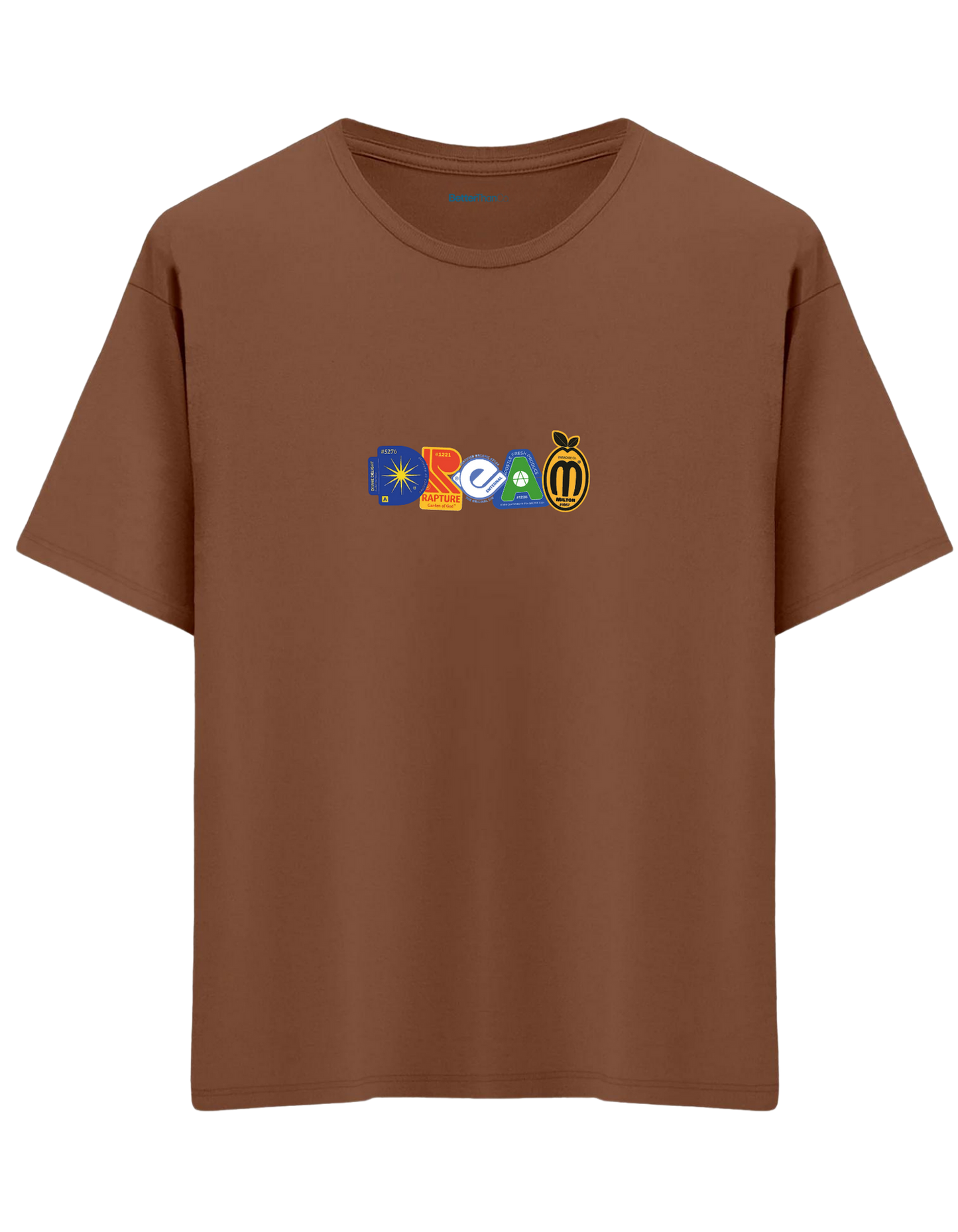 Dream Baskılı Bisiklet Yaka Oversize T-shirt