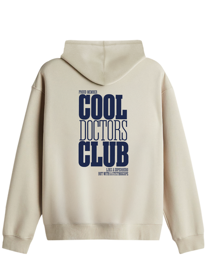 Cool Doctors Club Baskılı Unisex Kapüşonlu Yaka Hoodie