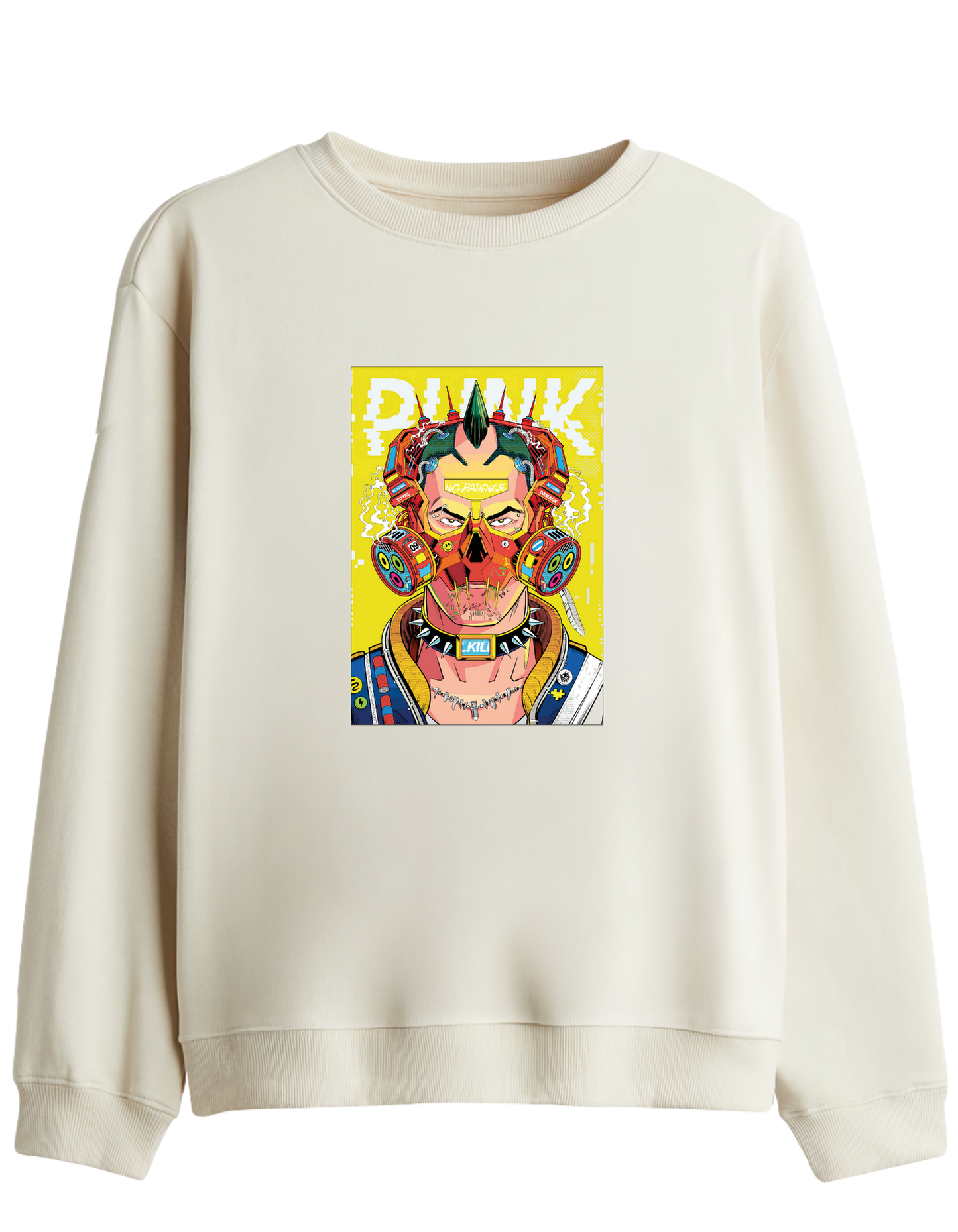 No Patience Baskılı Bisiklet Yaka Sweatshirt